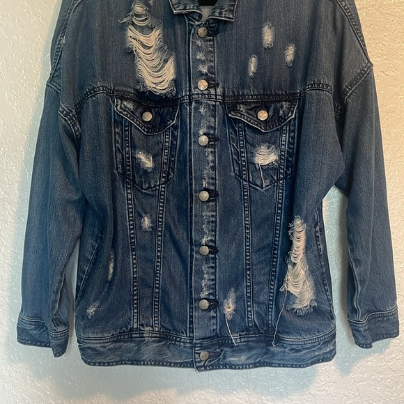 Moussy Distressed Denim Jacket - Picture 3 of 6
